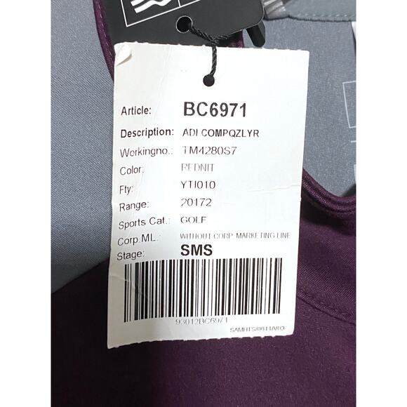 Adidas Golf Quarter Zip Pullover Jacket Jumper Maroon Gray Long Sleeve Mens M - Picture 4 of 8